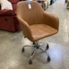 Modern Brown Faux Leather Office Chair