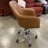 Modern Brown Faux Leather Office Chair