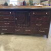 Plum Red 8 Drawer Dresser with Central Ribbed Door