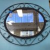 Beautiful Black Wrought Iron Oval Wall Mirror