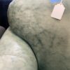 Bob Timberlake Green Watercolor Leather Sofa with Beaded Roll Arms