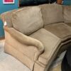 Beige Three Seat Curved Sofa