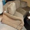 Beige Three Seat Curved Sofa