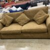 Crate & Barrel Light Brown Tweed Textured Roll Arm Sofa