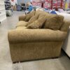 Crate & Barrel Light Brown Tweed Textured Roll Arm Sofa